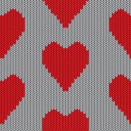 Knitted heart Valentine day card