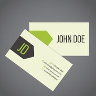 Business card design with green arrow ribbon N2