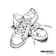 Hand drawn Fashion sneakers with title &#039;Sneakers is my shoes&#039; N2