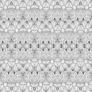 Vector Seamless Abstract Black and White Tribal Pattern N98