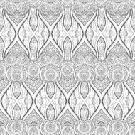 Vector Seamless Abstract Black and White Tribal Pattern N101