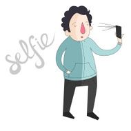 selfie man photo illustration vector color N2