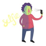 selfie man photo illustration vector vivid color N2