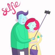 selfie photo illustration vector vivid color N2