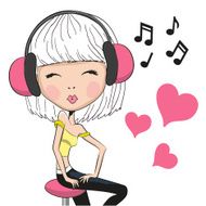 Girl With Headphones N4
