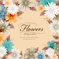 attractive tropical style floral wedding invitation template