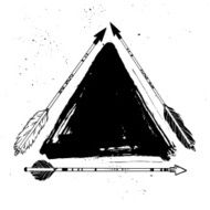 Hand drawn vector vintage texture Decorative arrows with trangle N2