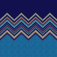 Seamless knitting Christmas pattern with wave ornament N2