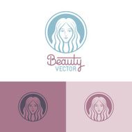 Vector logo design template in trendy linear style N2