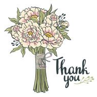 Hand drawn garden floral Thank you card