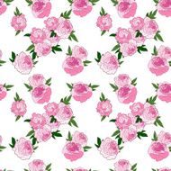 Seamless pattern with pink peonies N4