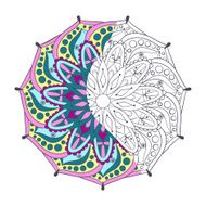 Zentangle stylized elegant color Indian Mandala for coloring pag