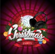 Cristmas Party design with disco ball and headphones Vector illustration