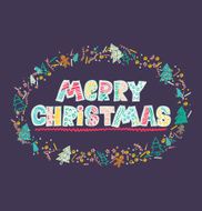 Merry Christmas Cute Hand drawn holiday cards and invitations