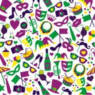 Bright vector carnival icons Seamless pattern