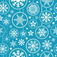 Christmas snowflakes seamless pattern Merry and Happy New Year