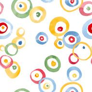 Hand Drawn Watercolor Circles seamless pattern