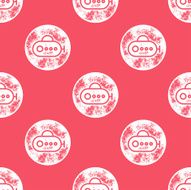 White Submarine Pattern on Red Background