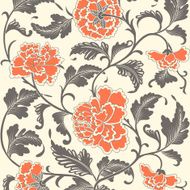 Ornamental colored antique floral pattern N3