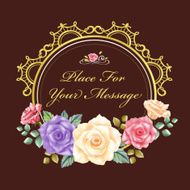 gorgeous floral cards with golden frames N3