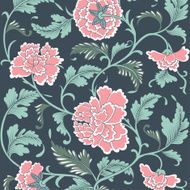 Ornamental colored antique floral pattern Vector illustration