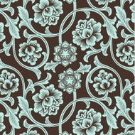 Asian ornamental colored antique floral pattern