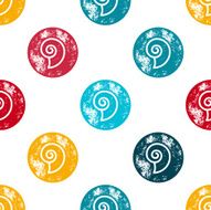 Orange Blue and Red Sea Shell Pattern on White Background