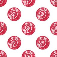 Red Sea Shell Pattern on White Background