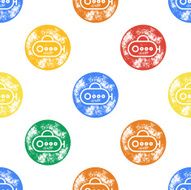 Yellow Green Blue and Yellow Submarine Pattern on White Backgr
