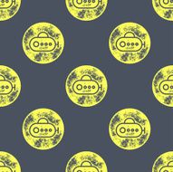 Yellow Submarine Pattern on Dark Grey Background