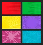Vector comic background with dots and speed lines