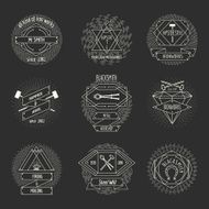 Blacksmith and forging logo or emblem vintage craft hipster vector N2