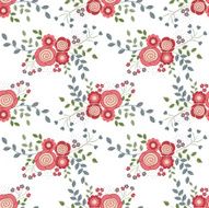 Seamless background with red flowers on a white N2