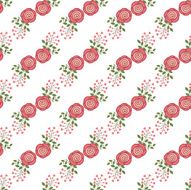 Seamless background with red roses on a white