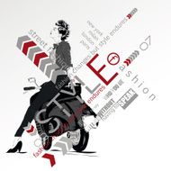 Fashion girl in sketch-style N24