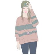 Cute fashion girl vector illustration