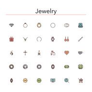 Jewelry Colored Line Icons N2