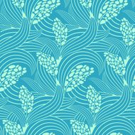 Abstract leaves seamless pattern