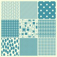 Set of abstract geometric vector seamless patterns Simple background Illustration