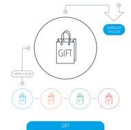 Gift shopping bag icon Present handbag sign N3