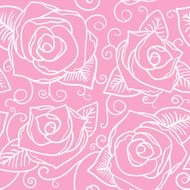 Vector Pink Roses Seamless Pattern