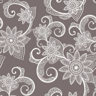 Vector Beige Lace Flower Seamless Pattern