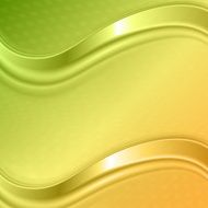 Green and orange waves background