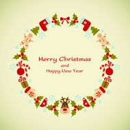 Christmas and New Year vector wreath