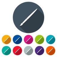 set brush icons in the style flat design