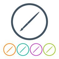 set brush icons different color on a white background