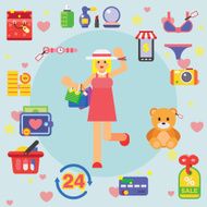Girl With Shopping Bags N4