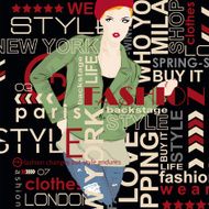 Fashion girl in sketch-style N27