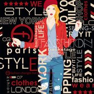 Fashion girl in sketch-style N30