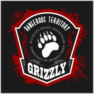Grizzly Bear - military label badges and design elements